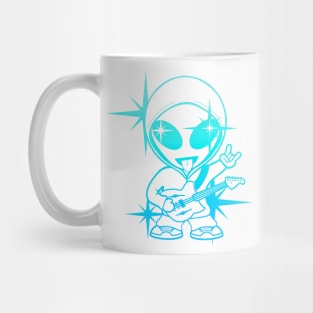 Rockstar Space Alien Musician - Blue Version Mug